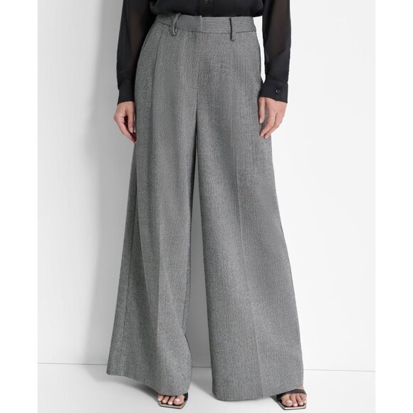 Dkny Pants - DKNY Women’s High-Rise Wide-Leg Dress Pants Gray Size 12 MSRP $109